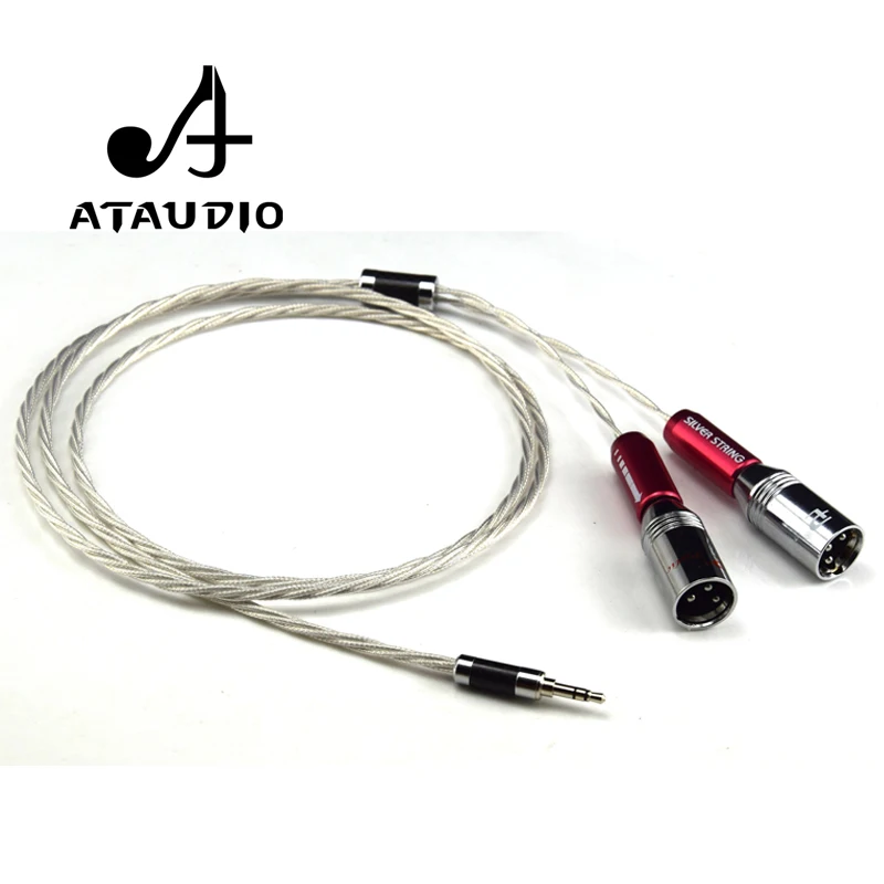 Кабель ATAUDIO с посеребренным покрытием Hi Fi 3 5 мм 2 XLR высококачественный стерео TRS