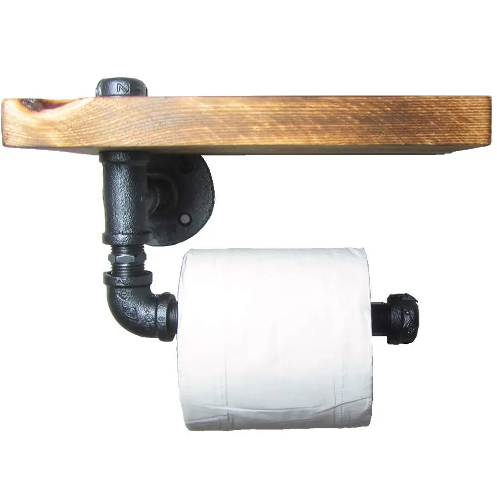 Urban Industrial Wall Mount Wood Storage Shelf Iron Pipe Toilet Paper Holder Roller Restaurant Restroom Bathroom Decoration
Urban Industrial Wall Mount Wood Storage Shelf Iron Pipe Toilet Paper Holder Roller Restaurant Restroom Bathroom Decoration