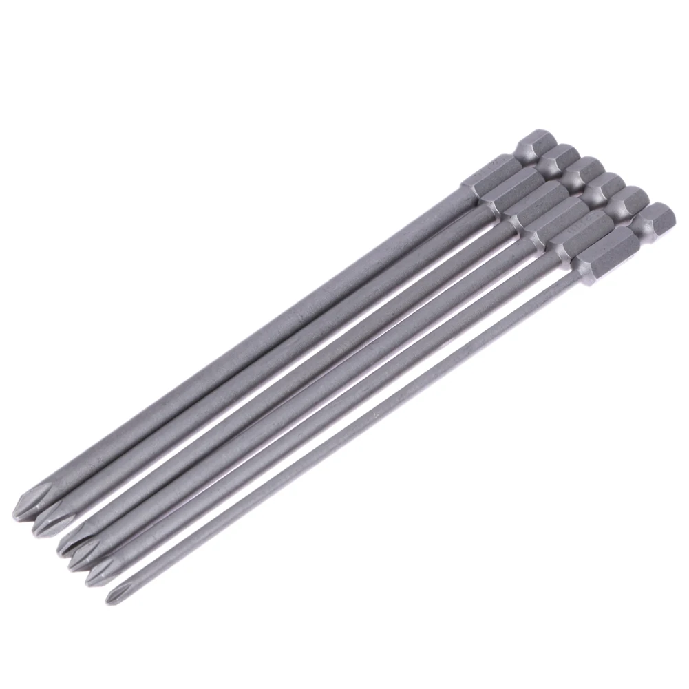 6pcs Shank 1/4 inch S2 alloy steel 150mm Long Magnetic Hex for Cross Head Screwdriver Bits Set PH1 PH2 Screw Driver
6pcs Shank 1/4 inch S2 alloy steel 150mm Long Magnetic Hex for Cross Head Screwdriver Bits Set PH1 PH2 Screw Driver