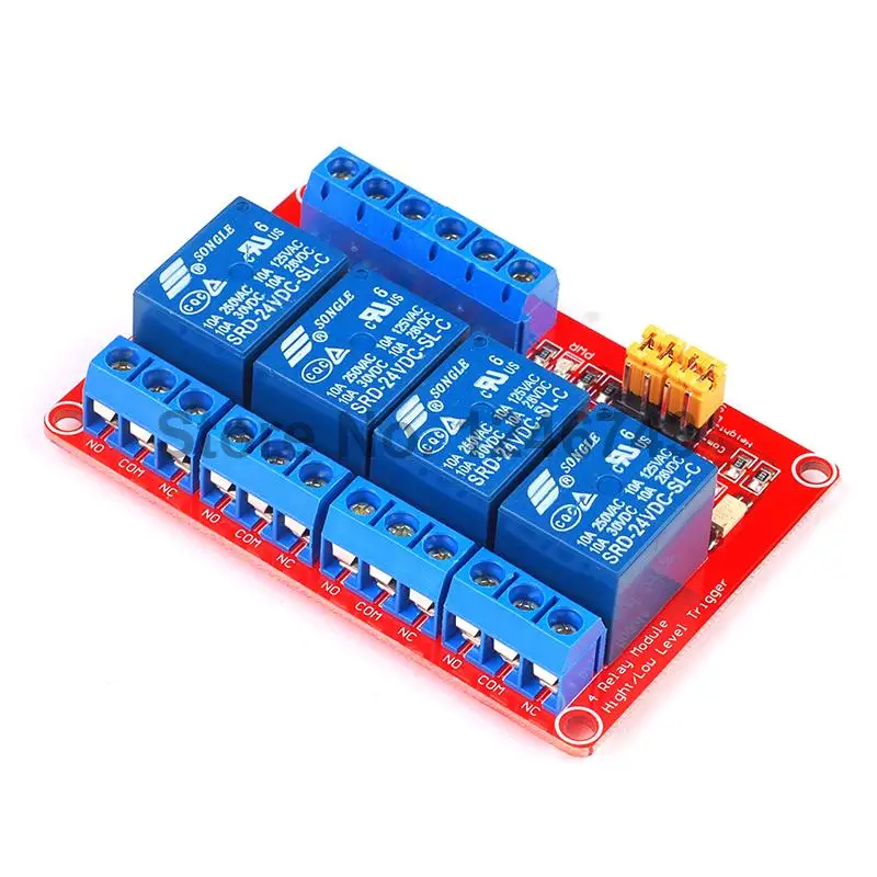 1PCS 4 Channel 24V Relay Module 4Channel Module High and Low Trigger Red Board