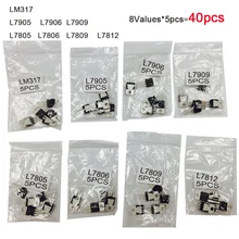 40 pçs/set L7805 PARA-220 Kit Sortido Mosfet Transistor L7805/7806/7809/7812/7815/7905/7909 LM317 Transistor De Alta Potência Set Pacote(China)