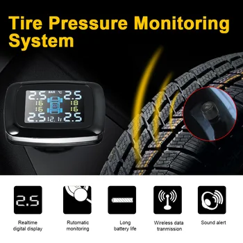 TPMS Smart Car Wireless Tire Pressure Monitoring System Cigarette Lighter Digital with 4 External Sensors Security Alarm Systems
TPMS Smart Car Wireless Tire Pressure Monitoring System Cigarette Lighter Digital with 4 External Sensors Security Alarm Systems