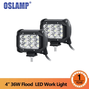 

Oslamp 2x 4" 36w 6D Tri-Row LED Light Bar Offroad Flood Beam Work Light 4x4 4WD SUV ATV RZV Trailer Truck 12v 24v LED Lights