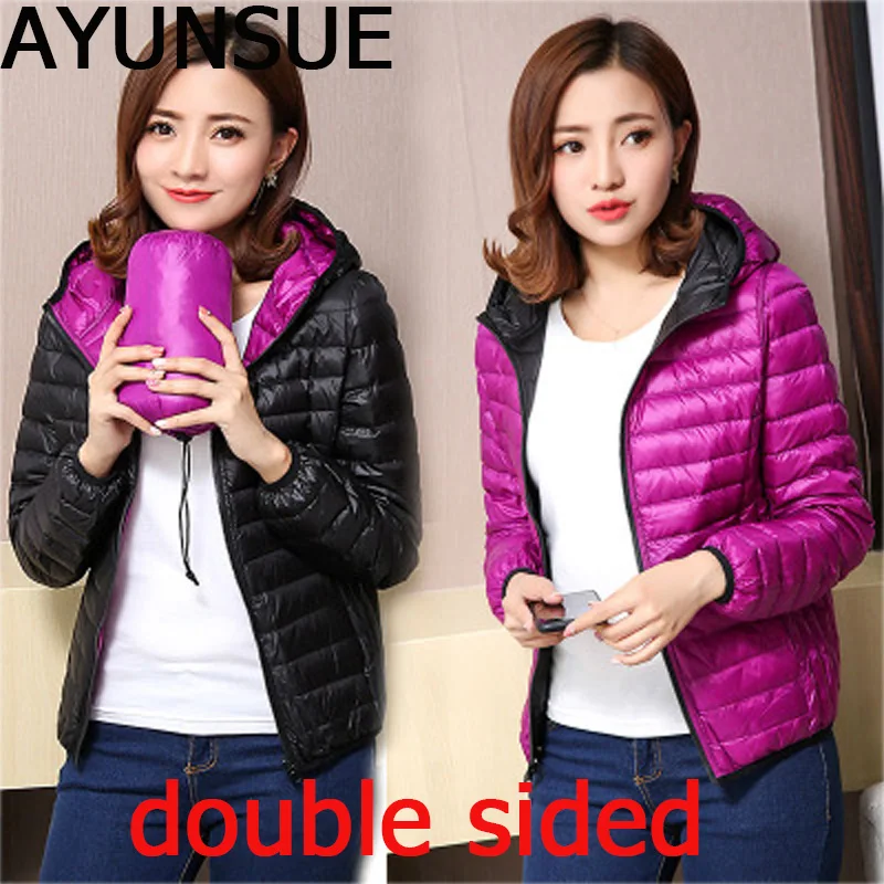 AYUNSUE Autumn Winter Women Ultra Light Down Jacket Duck Down Double Side Jackets Warm Short Coat Parka Outwear Plus Size 4XL
AYUNSUE Autumn Winter Women Ultra Light Down Jacket Duck Down Double Side Jackets Warm Short Coat Parka Outwear Plus Size 4XL