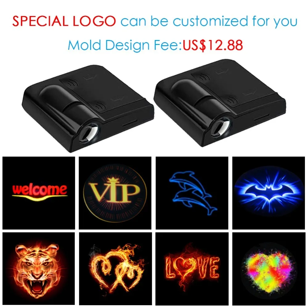 Cunymagos 1PC Wireless Car Door Welcome Light Ghost Shadow Light Welcome Logo Projector Car LED Door Light For Ford BMW Toyota Volkswagen (13)