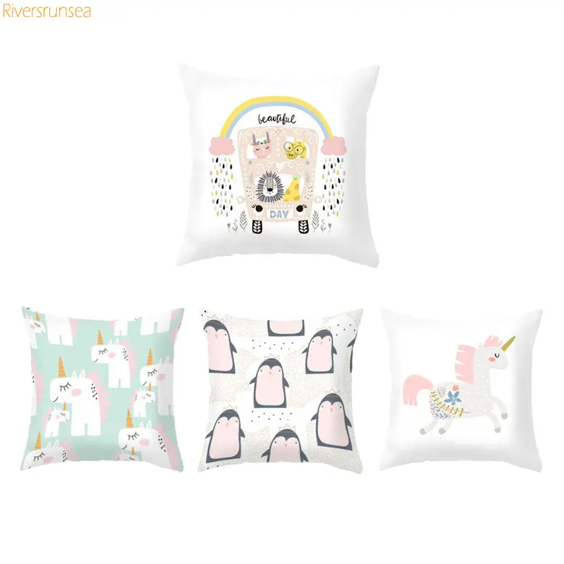 Cartoon Cute unicorn cute Cushion Cover Pink Cat Penguin Fox Bear Cushion Cover Throw Pillow Case Home children's birthday gift
Cartoon Cute unicorn cute Cushion Cover Pink Cat Penguin Fox Bear Cushion Cover Throw Pillow Case Home children's birthday gift