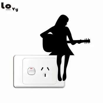 Girl Playing Guitar Silhouette Light Switch Sticker Funny Music Art Wall Stickers for Music Room Girl's Bedroom Home Decor
Girl Playing Guitar Silhouette Light Switch Sticker Funny Music Art Wall Stickers for Music Room Girl's Bedroom Home Decor