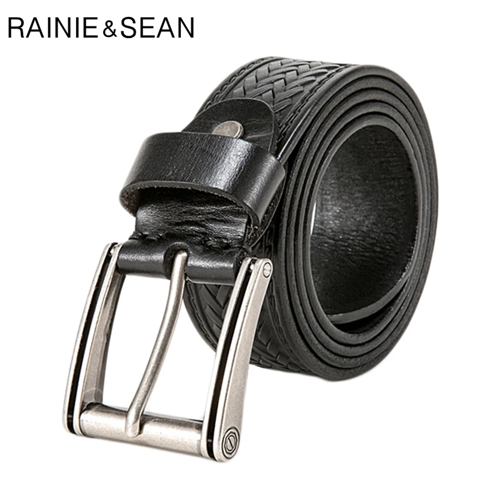 RAINIE SEAN Men's Square Buckle Belt Genuine Leather Pin Belt Jeans Male Black Real Leather Cowhide Designer Accessories Belts
RAINIE SEAN Men's Square Buckle Belt Genuine Leather Pin Belt Jeans Male Black Real Leather Cowhide Designer Accessories Belts