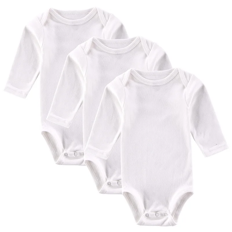 

Baby Romper 100% Cotton Solid White Long Sleeve Newborn Baby Boy Jumpsuit Girls Clothing for Autumn Winter 0-12M Baby costumes