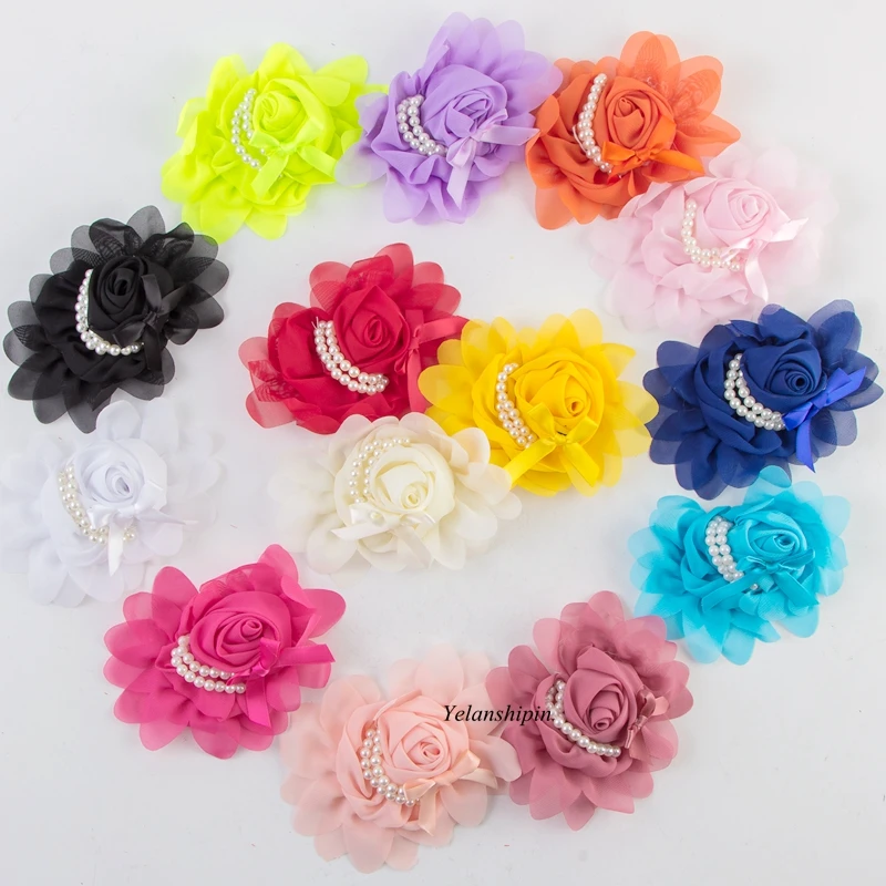 10pcs/lot 14colors Hair Clips Artificial Goldfish Bowknot Chiffon Rosette Flower With Pearls Solid Fabric Flowers For Headband
10pcs/lot 14colors Hair Clips Artificial Goldfish Bowknot Chiffon Rosette Flower With Pearls Solid Fabric Flowers For Headband