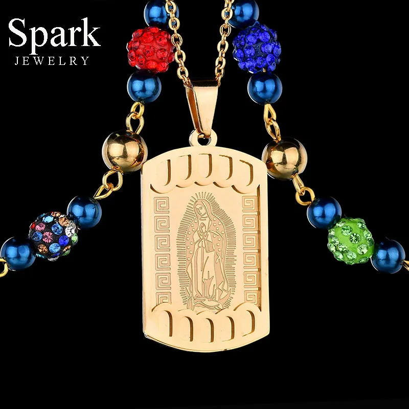 Spark Stainless Steel Virgin Mary Pendant Necklace For Women Colorful Beads Chain Necklaces Religious Christian Jewelry Gift
Spark Stainless Steel Virgin Mary Pendant Necklace For Women Colorful Beads Chain Necklaces Religious Christian Jewelry Gift