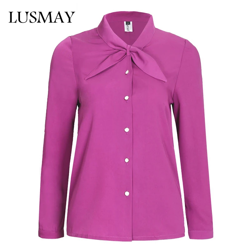 Elegant Ladies Office Shirts With Bow Summer 2017 Long Sleeve Chiffon Blouse Korean Fashion Clothing Shirt White Purple Black
Elegant Ladies Office Shirts With Bow Summer 2017 Long Sleeve Chiffon Blouse Korean Fashion Clothing Shirt White Purple Black