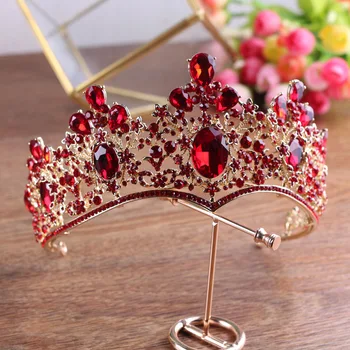 Baroque Vintage Gold Red Green Crystal Crown Wedding Tiara Rhinestone Pageant Prom Crowns Bride Headbands Women Hair Accessories
Baroque Vintage Gold Red Green Crystal Crown Wedding Tiara Rhinestone Pageant Prom Crowns Bride Headbands Women Hair Accessories