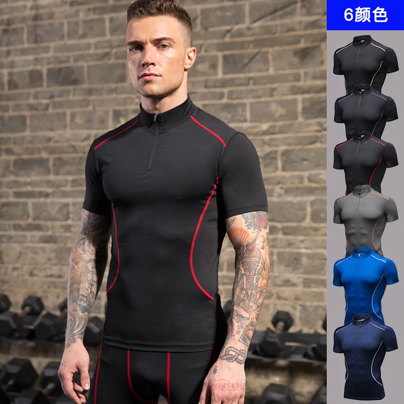 Men's fitness short-sleeved tops PRO training running stretch dryfit T-shirt sports quick-drying tight sportshirt GYM sportswear
Men's fitness short-sleeved tops PRO training running stretch dryfit T-shirt sports quick-drying tight sportshirt GYM sportswear