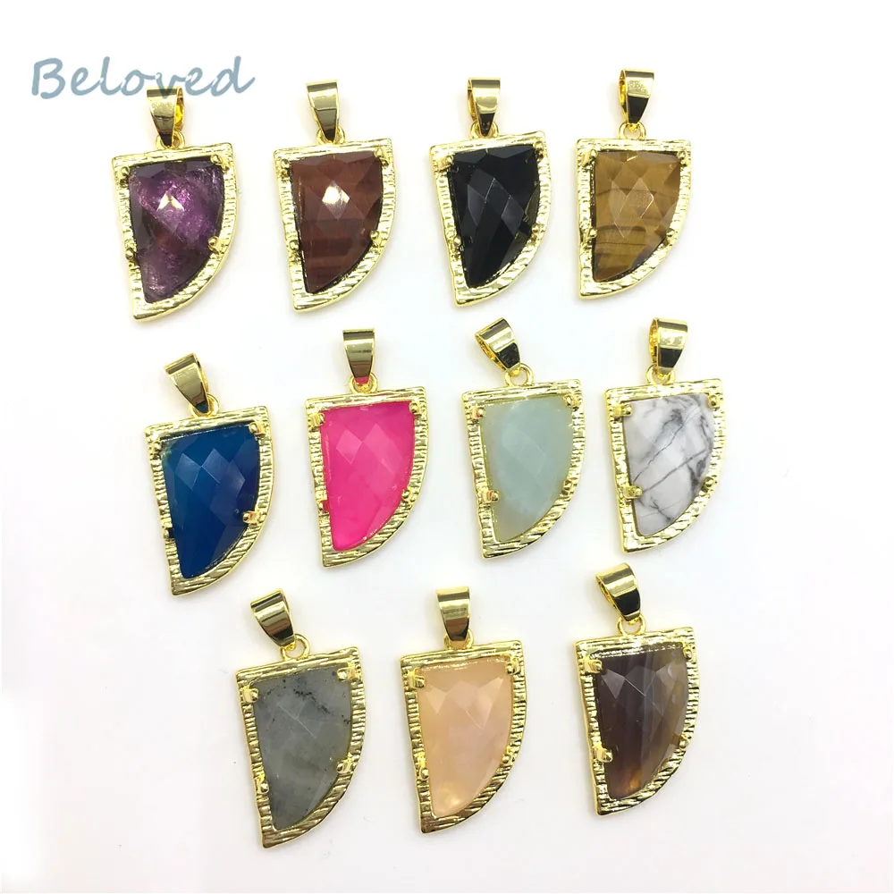 Faceted Dagger Turquoises Amethysts Agates Quartz Slice Pendant,Gold Color Tiger Eye Onyx Sunstone Necklace DIY Charms, BG18334
Faceted Dagger Turquoises Amethysts Agates Quartz Slice Pendant,Gold Color Tiger Eye Onyx Sunstone Necklace DIY Charms, BG18334