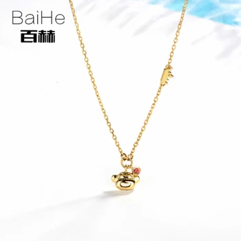 BAIHE Solid 18K Yellow Gold 0.02ct Ruby Anniversary Trendy Fine Jewelry Elegant unique Exquisite monkey Pendant Necklaces Women
BAIHE Solid 18K Yellow Gold 0.02ct Ruby Anniversary Trendy Fine Jewelry Elegant unique Exquisite monkey Pendant Necklaces Women