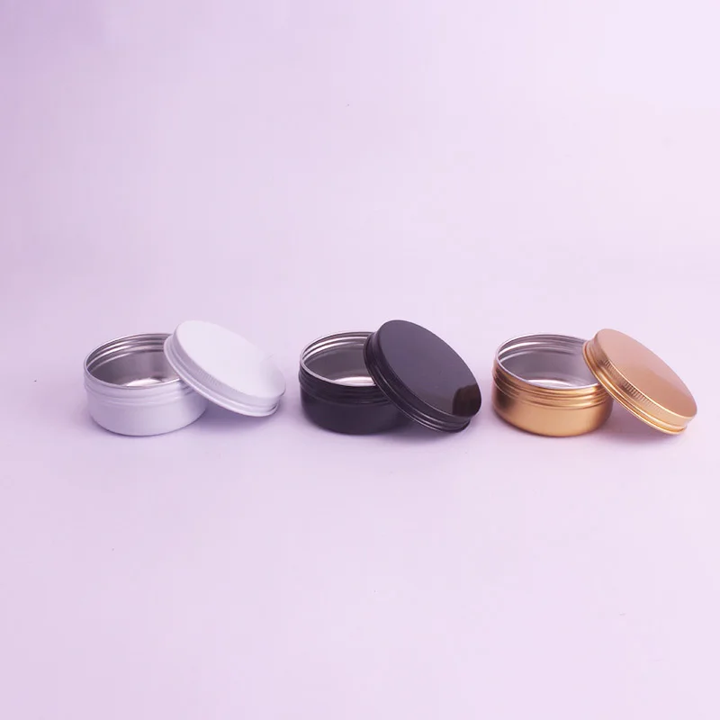 50g 50ml Aluminum Jar Gold Black White Color Cosmetic Cream Packing Tin Metal Container Aromatherapy Wax Pot Screw Lid
50g 50ml Aluminum Jar Gold Black White Color Cosmetic Cream Packing Tin Metal Container Aromatherapy Wax Pot Screw Lid
