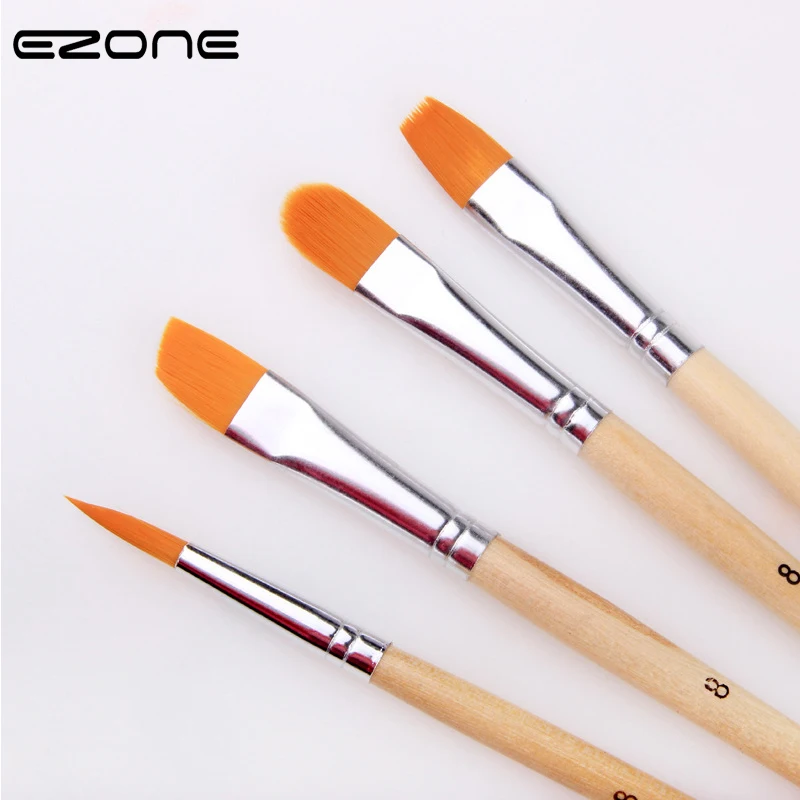 EZONE 4 Different Shape Paint Brush Flat/Round/Slant/Hook Line Brushes For Watercolor Oil Gouache Painting School Office Supply
EZONE 4 Different Shape Paint Brush Flat/Round/Slant/Hook Line Brushes For Watercolor Oil Gouache Painting School Office Supply