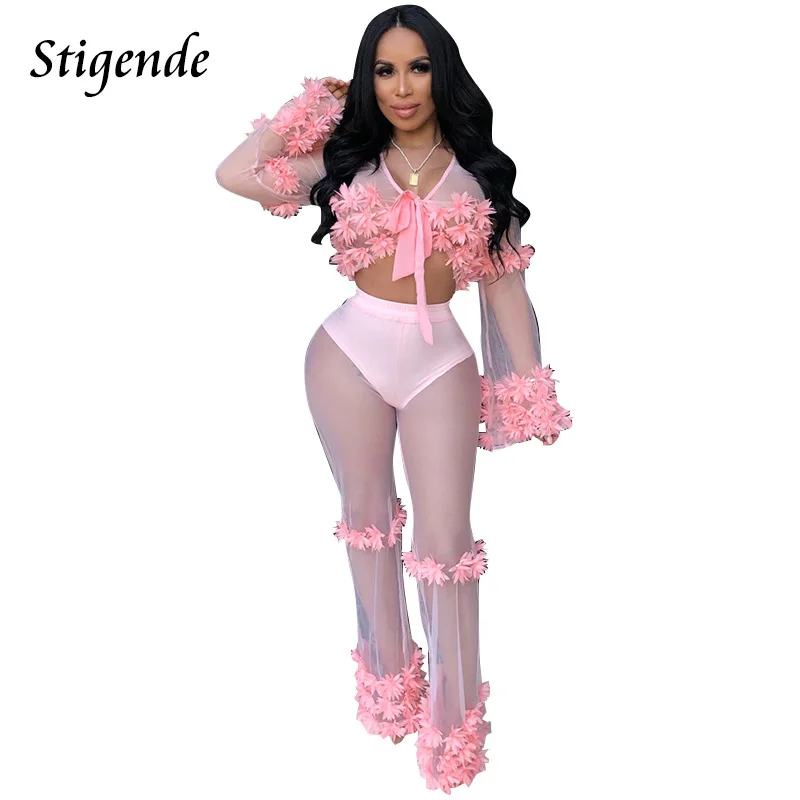 Stigende Sexy See Through Two Piece Mesh Set Women 2 Piece Party Set Long Sleeve Crop Top and Pants Transparent Flower Outfits
Stigende Sexy See Through Two Piece Mesh Set Women 2 Piece Party Set Long Sleeve Crop Top and Pants Transparent Flower Outfits