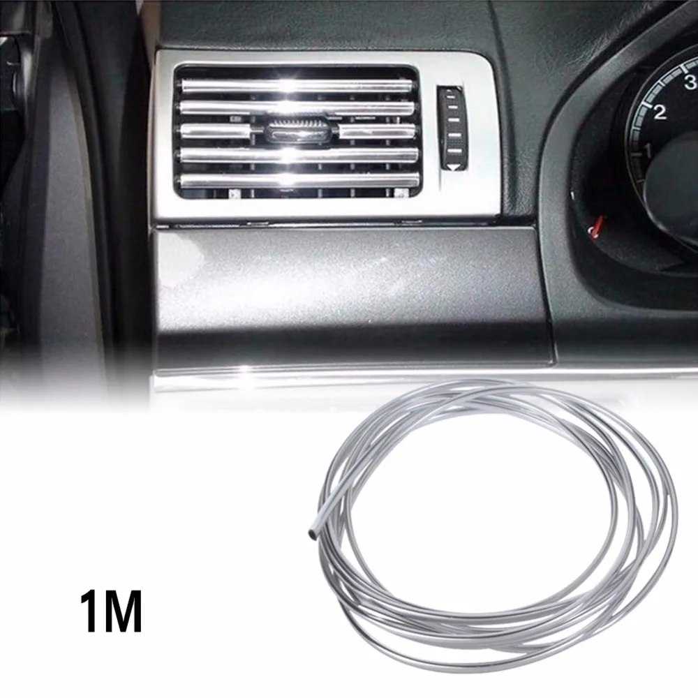 New 1/2M Car Interior Moulding Strips Decoration Line Door Dashboard Air Vent Steering-wheel Flexible Auto Accessories #281062