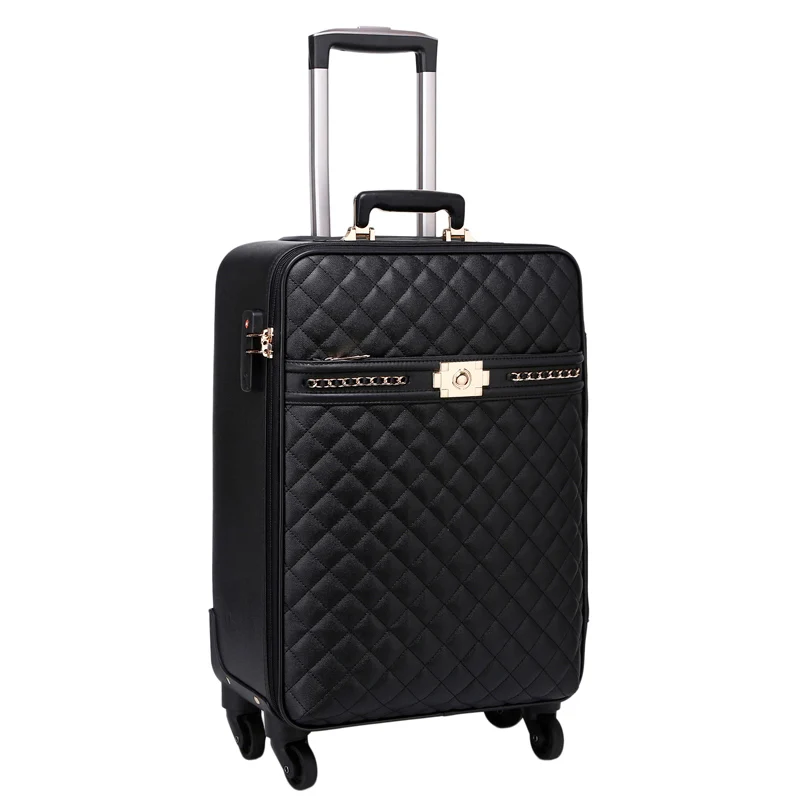 

New Women Fashion luggage 16/20/24 inch High quality PU Rolling Luggage girl Spinner brand Travel Suitcase mala Trolley suitcase