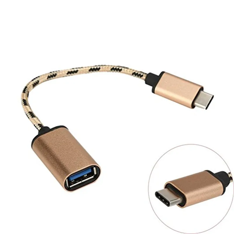 

braid Type C USB 3.1 Male to OTG Type-A Female Adapter Cord for LG G5/Nexus 5X/6P/New Macbook/Lumia 950/Acer Huawei oppo