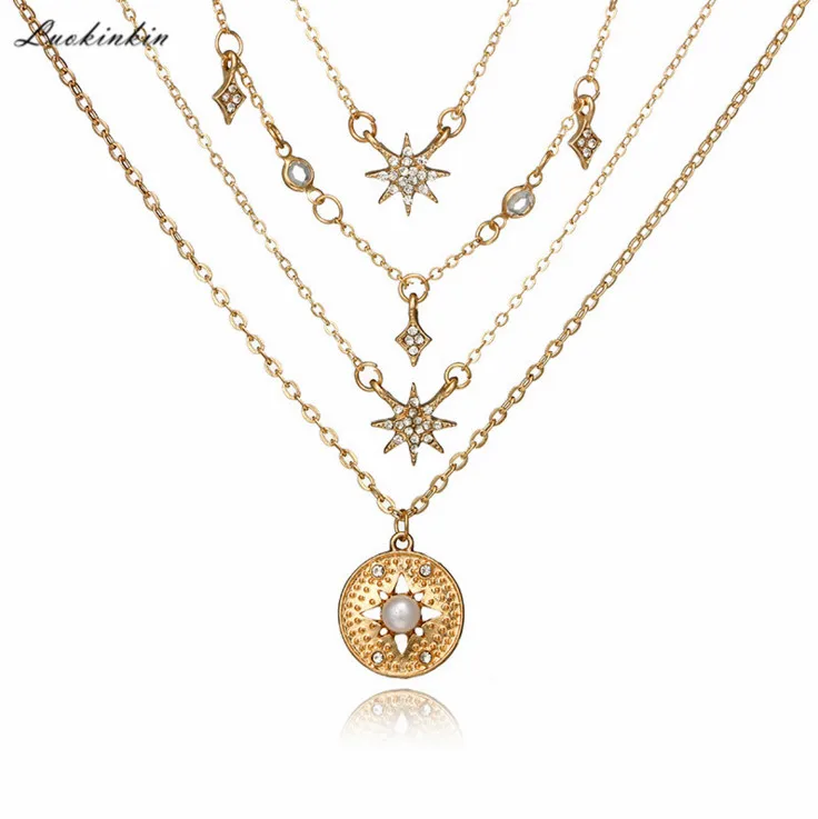 geometric rhinestone rhombic fringed clavicle gold chain temperament multi-layer stars starfish necklace fashion jewelry bijoux
geometric rhinestone rhombic fringed clavicle gold chain temperament multi-layer stars starfish necklace fashion jewelry bijoux
