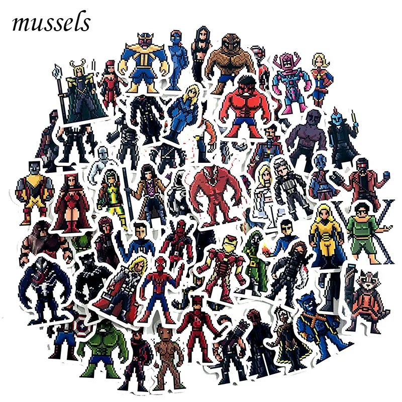 64Pcs/Lot Cartoon Pixel MARVEL Decal Stickers Super Hero For Laptop Laptop Skateboard Luggage Decal Toy Waterproof Sticker
64Pcs/Lot Cartoon Pixel MARVEL Decal Stickers Super Hero For Laptop Laptop Skateboard Luggage Decal Toy Waterproof Sticker