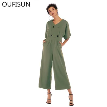 Oufisun 2020 Summer New Elegant Vintage V-neck Long Jumpsuits Casual Femme Button Solid Loose Jumpsuit Rompers Womens Jumpsuits
Oufisun 2020 Summer New Elegant Vintage V-neck Long Jumpsuits Casual Femme Button Solid Loose Jumpsuit Rompers Womens Jumpsuits