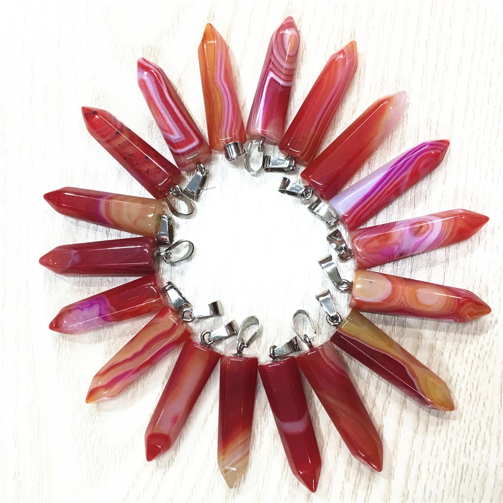 New 24pcs Fahsion Hot Selling Natural Stone Pendants Crimson Agates Point Charms Hexagonal Pillar Pendant Dropshipping Wholesale
New 24pcs Fahsion Hot Selling Natural Stone Pendants Crimson Agates Point Charms Hexagonal Pillar Pendant Dropshipping Wholesale