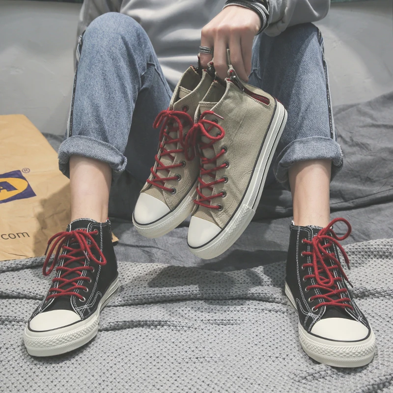 Spring new breathable zipper canvas shoes men's high help Korean version of the trend of wild casual Gaobang shoes male student
Spring new breathable zipper canvas shoes men's high help Korean version of the trend of wild casual Gaobang shoes male student