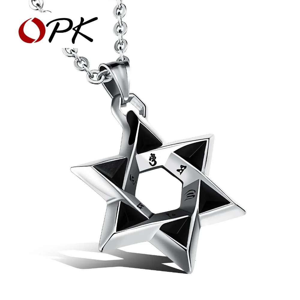 OPK Star Of David Pendant Men Necklace With Religious Words Steeless Steel Link Chain Luck&Blesiing Jewelry Gift For Boy GX1102
OPK Star Of David Pendant Men Necklace With Religious Words Steeless Steel Link Chain Luck&Blesiing Jewelry Gift For Boy GX1102