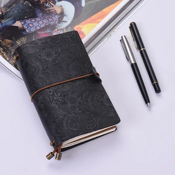 Vintage Full Grain Leather Refillable Travel Journal Notebook Diary Embossed Flower Pattern Daily Notepad with Elastic Strap
Vintage Full Grain Leather Refillable Travel Journal Notebook Diary Embossed Flower Pattern Daily Notepad with Elastic Strap
