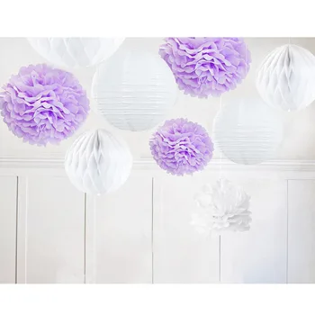 9pcs (Lavender,White)Paper Decoration Set Paper Lanterns Tissue Paper Pom Pom Flowers Honeycomb Balls Shower Wedding Birthday
9pcs (Lavender,White)Paper Decoration Set Paper Lanterns Tissue Paper Pom Pom Flowers Honeycomb Balls Shower Wedding Birthday