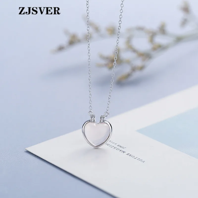 ZJSVER Fine Jewelry 925 Sterling Silver Necklace Heart Shape Crystal Pendant Fashion Silver Chokers Chain Women Necklace Present
ZJSVER Fine Jewelry 925 Sterling Silver Necklace Heart Shape Crystal Pendant Fashion Silver Chokers Chain Women Necklace Present