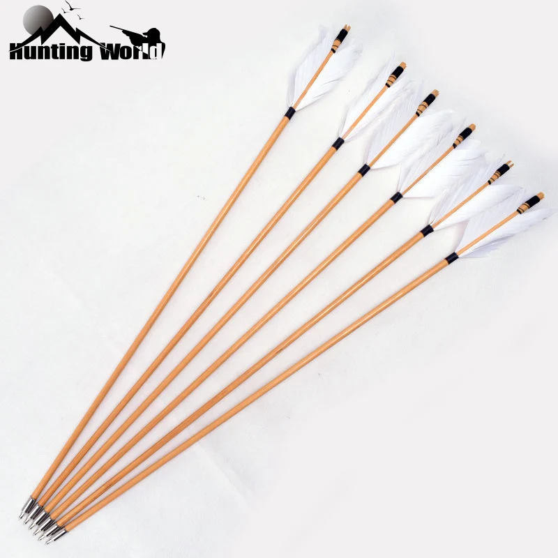 Archery 32inch Natural Handmade Wooden Arrows with White Turkey Feather for 20-80lbs Traditional Bow Compound Bow Long Bow
Archery 32inch Natural Handmade Wooden Arrows with White Turkey Feather for 20-80lbs Traditional Bow Compound Bow Long Bow
