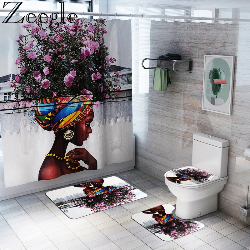 African American Women Bath Mat Shower Curtain Bath Rug Sets Bathroom Carpet Toilet Bath Mat Set Non Slip Home Toilet Floor Mat
African American Women Bath Mat Shower Curtain Bath Rug Sets Bathroom Carpet Toilet Bath Mat Set Non Slip Home Toilet Floor Mat