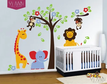 Elephant Lion Monkey Giraffe Cartoon Wall Stickers For Kids Room Animal Funny Children Vinyl Wallpaper
Elephant Lion Monkey Giraffe Cartoon Wall Stickers For Kids Room Animal Funny Children Vinyl Wallpaper