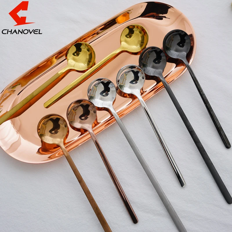 CHANOVEL 1PCS 13CM/17CM Colourful Spoons Korea Soup Spoon Long Handle Gold Spoon Set for Ice Cream coffee tableware
CHANOVEL 1PCS 13CM/17CM Colourful Spoons Korea Soup Spoon Long Handle Gold Spoon Set for Ice Cream coffee tableware