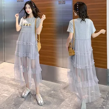 2019 summer new cotton T stitching mesh printing loose large size pregnant women dress Korean fashion pregnancy skirt
2019 summer new cotton T stitching mesh printing loose large size pregnant women dress Korean fashion pregnancy skirt