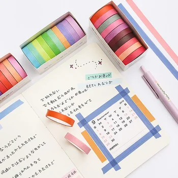 10Pcs Solid Color Paper Washi Tape Set 8mm Slim Adhesive Decoration Masking Tapes Label Sticker Scrapbooking Stationery
10Pcs Solid Color Paper Washi Tape Set 8mm Slim Adhesive Decoration Masking Tapes Label Sticker Scrapbooking Stationery