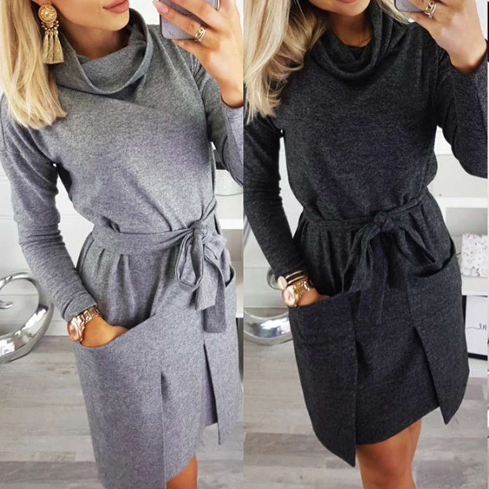 Women Dress 2019 Turtleneck Long Sleeve Slim Loose Dress Pullovers Plus Size Streetwear Vestido De Mulher
Women Dress 2019 Turtleneck Long Sleeve Slim Loose Dress Pullovers Plus Size Streetwear Vestido De Mulher