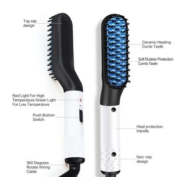 Multifunctional Hair Comb Quick Beard Straightener Curling Curler Moustache Comb Curling Iron Straighten Hair Styler
Multifunctional Hair Comb Quick Beard Straightener Curling Curler Moustache Comb Curling Iron Straighten Hair Styler