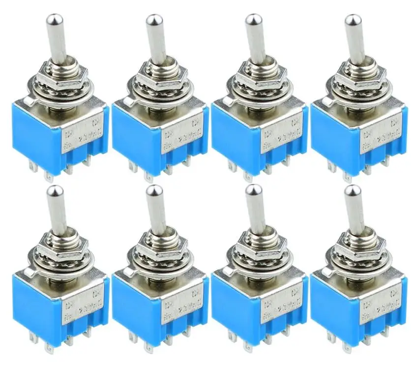 10pcs MTS202 Blue Toggle Switch DPDT Double Pole Double Throw 2 Positions ON-ON 125V 6A MTS-202
10pcs MTS202 Blue Toggle Switch DPDT Double Pole Double Throw 2 Positions ON-ON 125V 6A MTS-202
