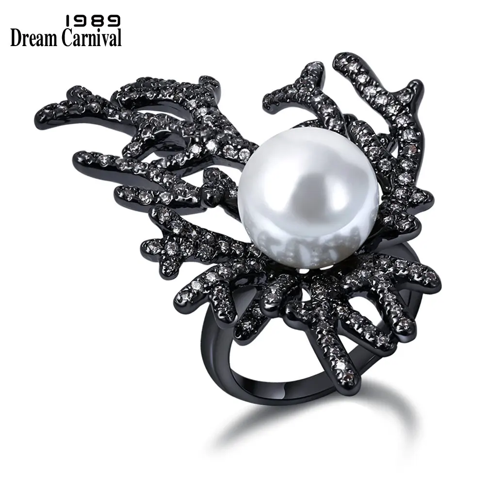DreamCarnival Gorgeous Coral Design Women Rings Created Pearl Deluxe Synthetic Cubic Zirconia Black Color Bridal Wedding Jewelry
DreamCarnival Gorgeous Coral Design Women Rings Created Pearl Deluxe Synthetic Cubic Zirconia Black Color Bridal Wedding Jewelry