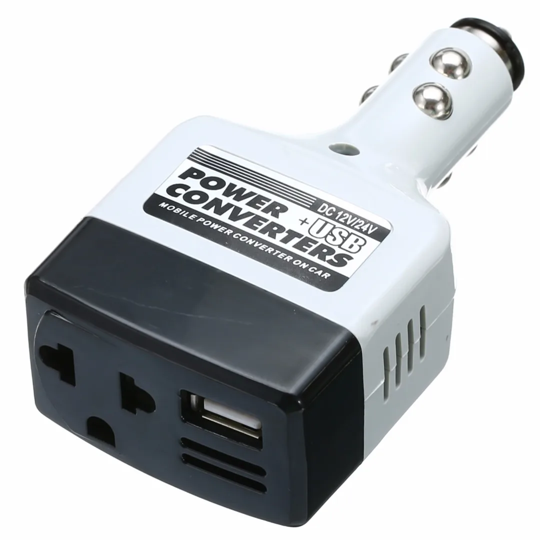 1pcs USB Power Socket Inverter DC 12V/24V to AC 220V Car Charge Power Converter Adapter Charger USB 12V Inverter Universal