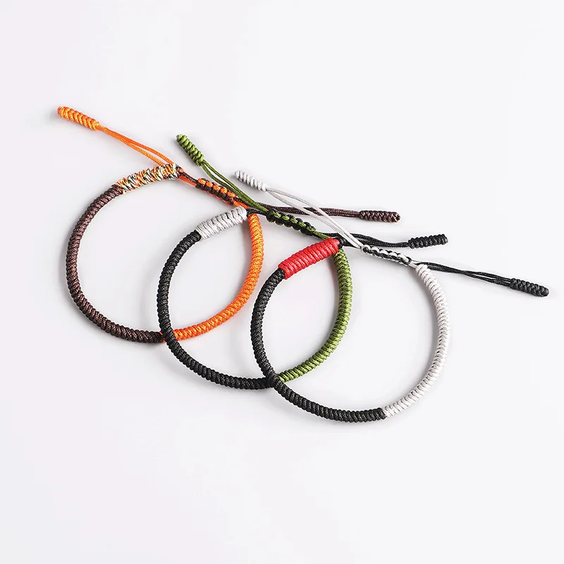 Handmade Three-color Stitching Tibetan Buddhist Braided Bracelets Knots Lucky Rope Bangle Unsix Size Adjustable DropShipping
Handmade Three-color Stitching Tibetan Buddhist Braided Bracelets Knots Lucky Rope Bangle Unsix Size Adjustable DropShipping