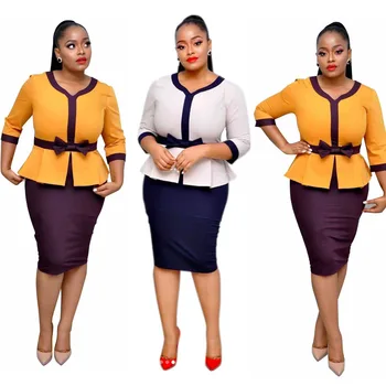 2019 new arrival summer elegent fashion style african women v-neck plus size two pieces sets top and skirts M-XXL
2019 new arrival summer elegent fashion style african women v-neck plus size two pieces sets top and skirts M-XXL