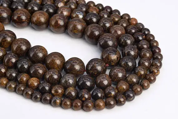 Genuine Natural Toffee Bar Bronzite Loose Beads Round Shape 6mm 8mm 10mm 12mm