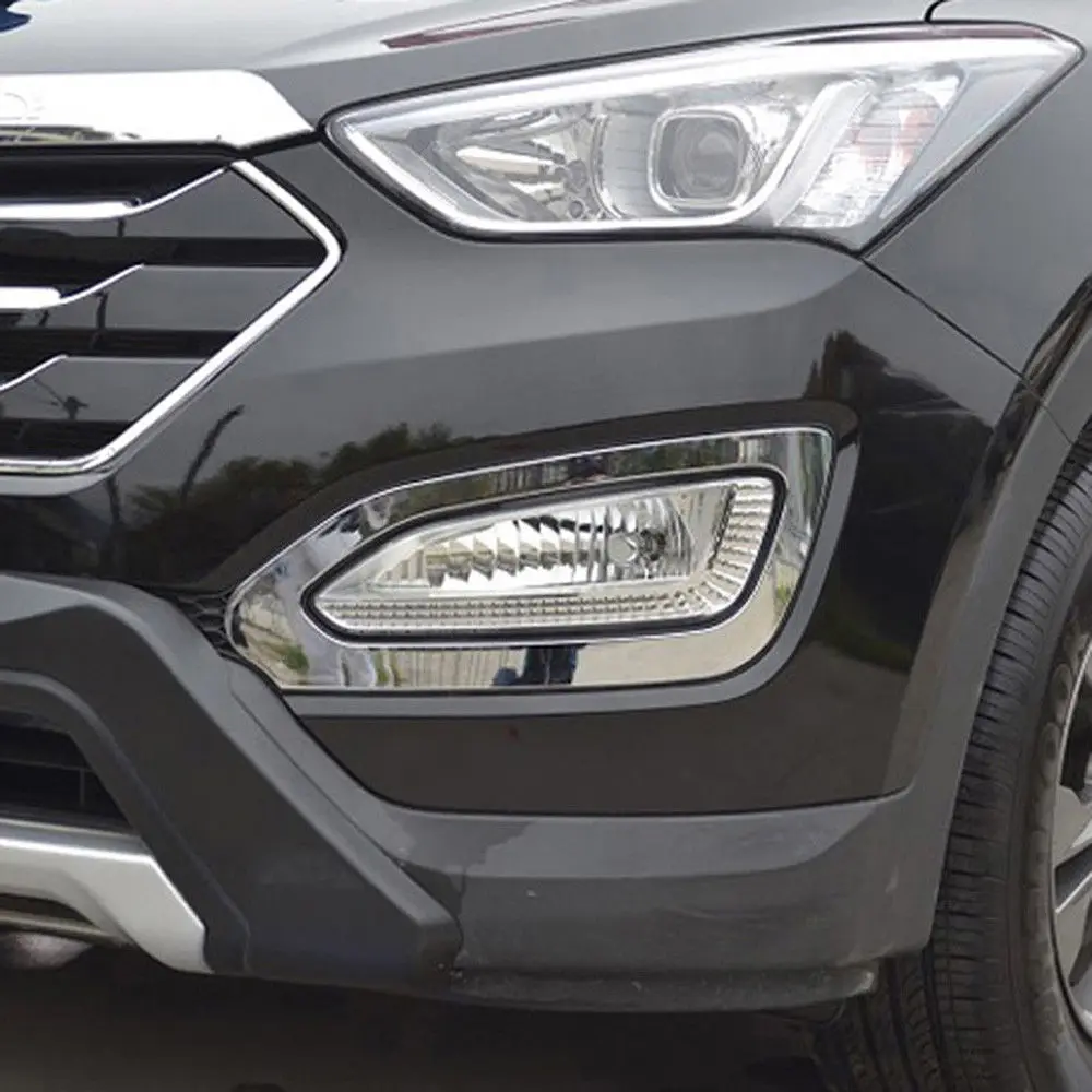 2 шт. хромированные передние противотуманные фары для Hyundai Santa Fe ix45 2013 2014 2015|abs